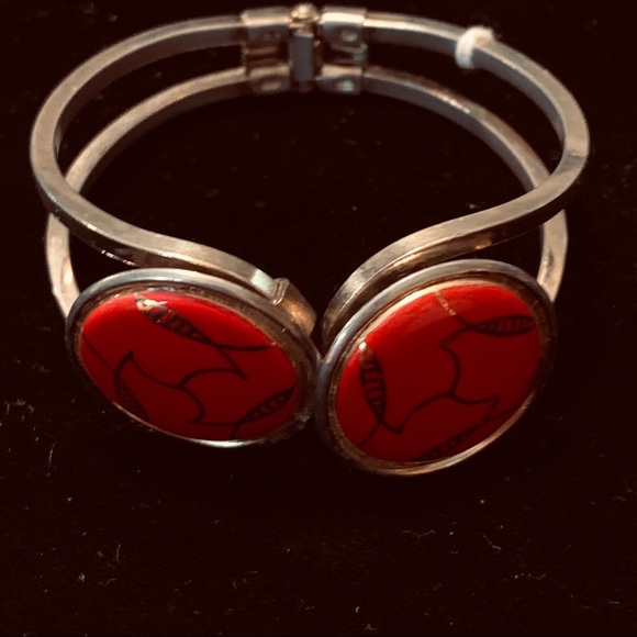 Vintage Jewelry - Vintage modernist Hinged Bracelet